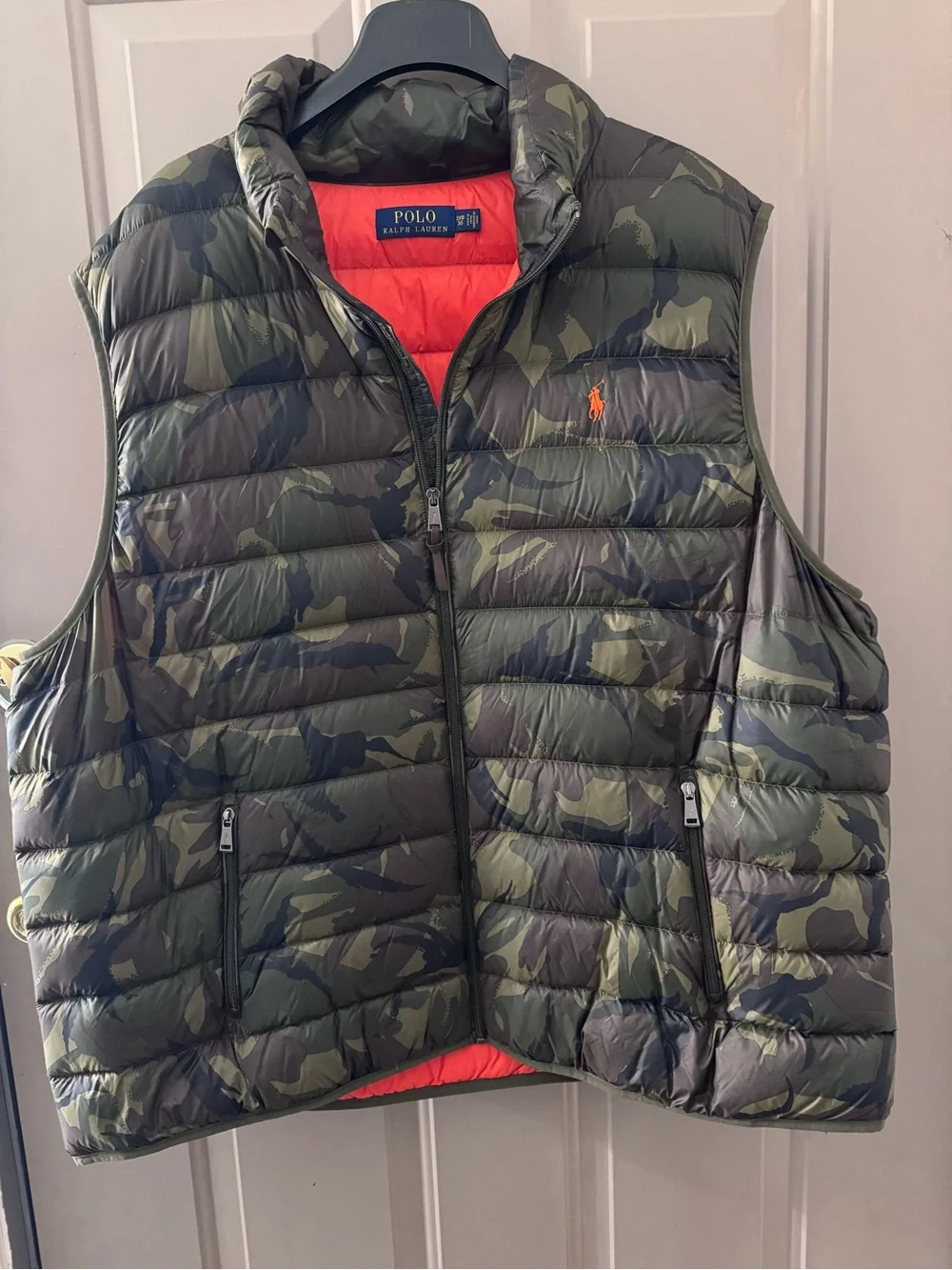 Ralph Lauren Orange-Lined Camo Puffer Vest